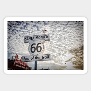 End of Trail Route 66 Santa Monica Sticker